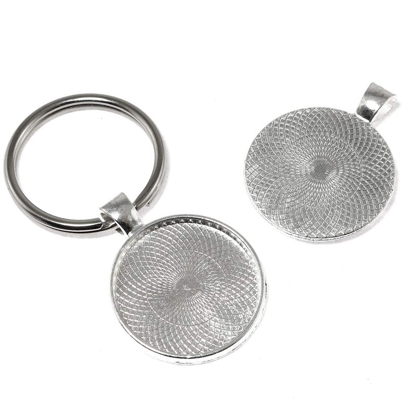 Lind Kitchen 25 pcs 25mm Pendant Trays Round Pendant Bezels Setting Cabochon Blank Base for DIY Jewelry Making, Bright Silver - Image 5